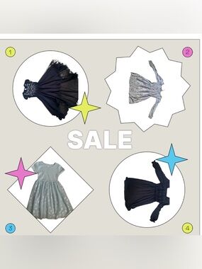 Girls size 8 dress and shirt bundle casual spring and formal 5 dresses total